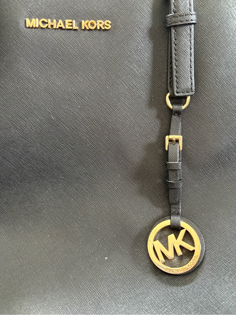 AUTHENTIC Michael Kors Black Saffiano Leather Large Tote - Picture 2 of 5